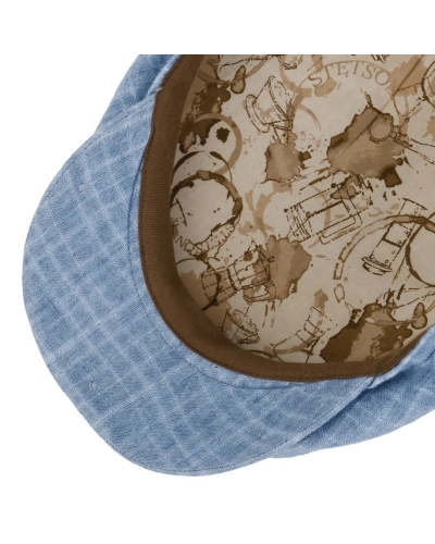 Stetson Barista driver cap linen 2 - denim blue