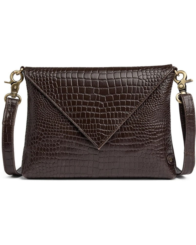 Depeche Fashion favourites clutch brown croco