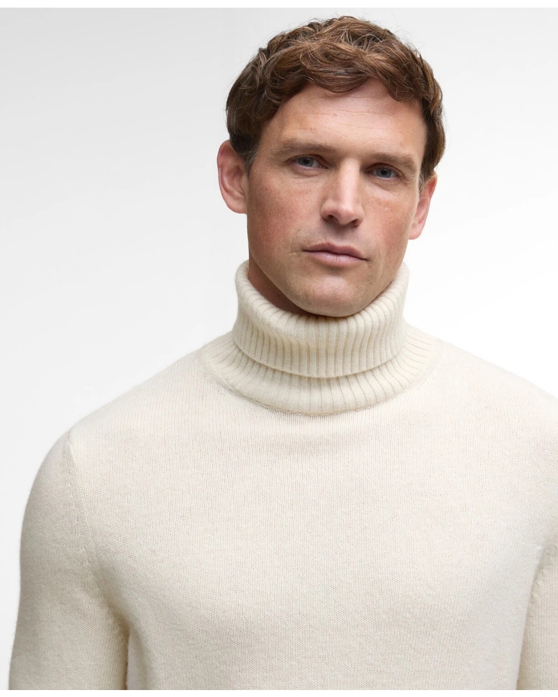 Barbour Kelp roll neck jumper whisper white