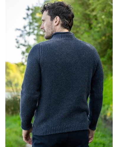 Fisherman Seed stitch sweater dark indigo