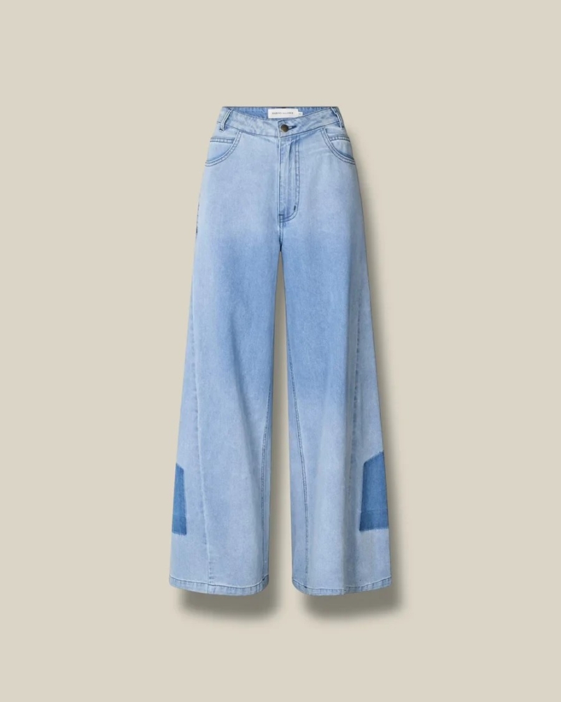 Rabens Saloner Lane wide leg pants light washed denim