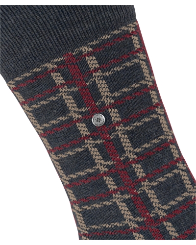 Burlington Grid heren sokken navy melange
