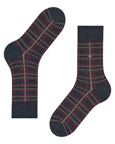 Burlington Grid heren sokken navy melange