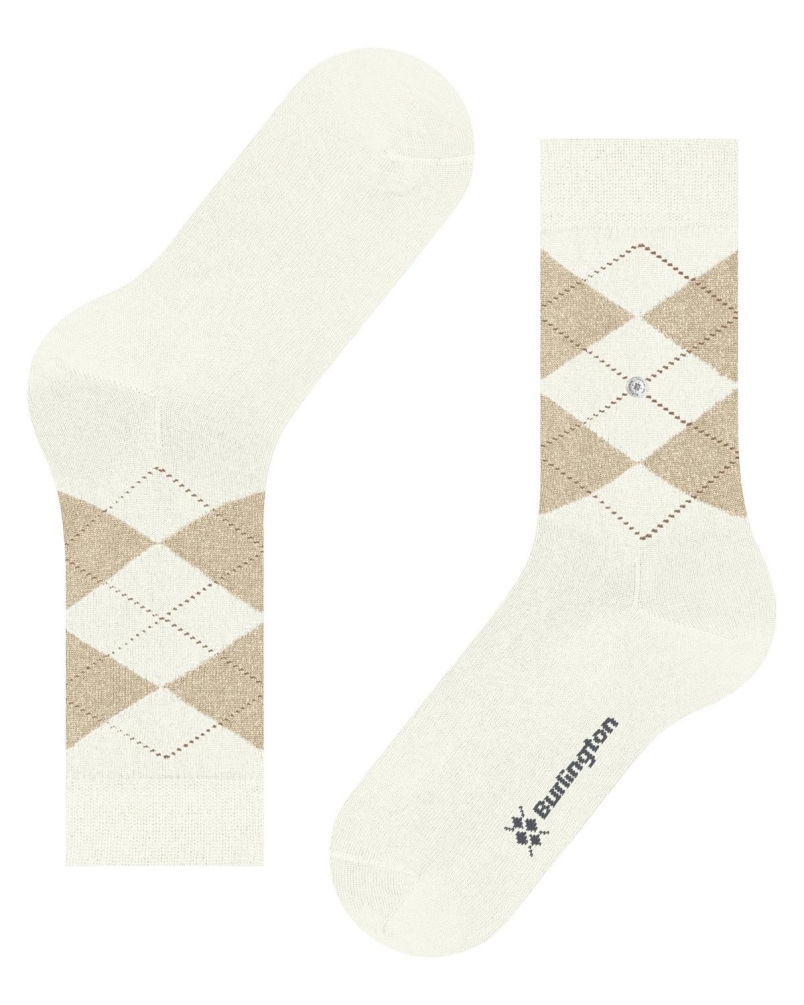 Burlington Marylebone glitter dames sokken off-white