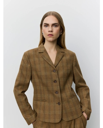 Sofie Schnoor Poppy checked blazer maple brown check