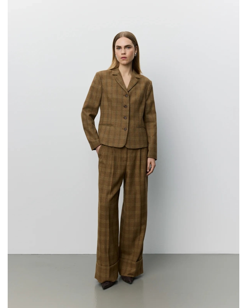 Sofie Schnoor Poppy checked blazer maple brown check