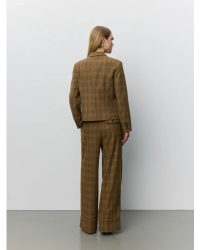 Sofie Schnoor Poppy checked blazer maple brown check