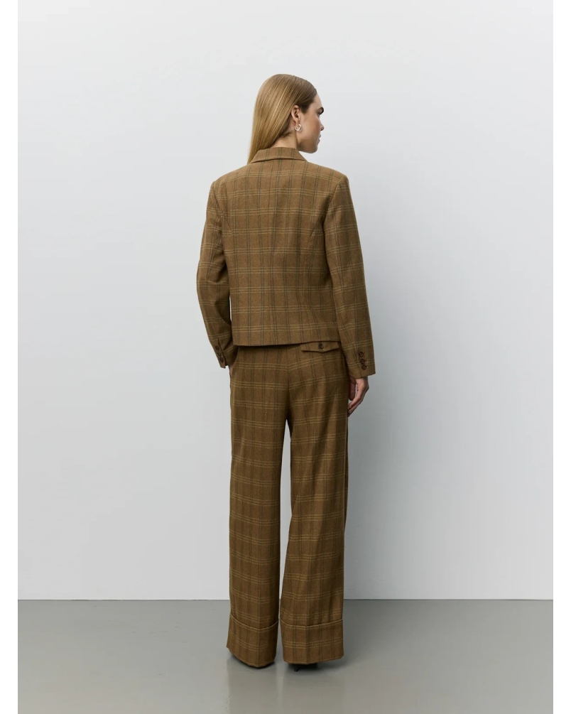 Sofie Schnoor Poppy checked blazer maple brown check