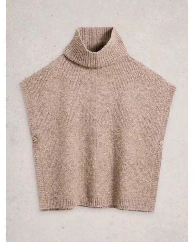 White Stuff Diamond poncho lgt nat