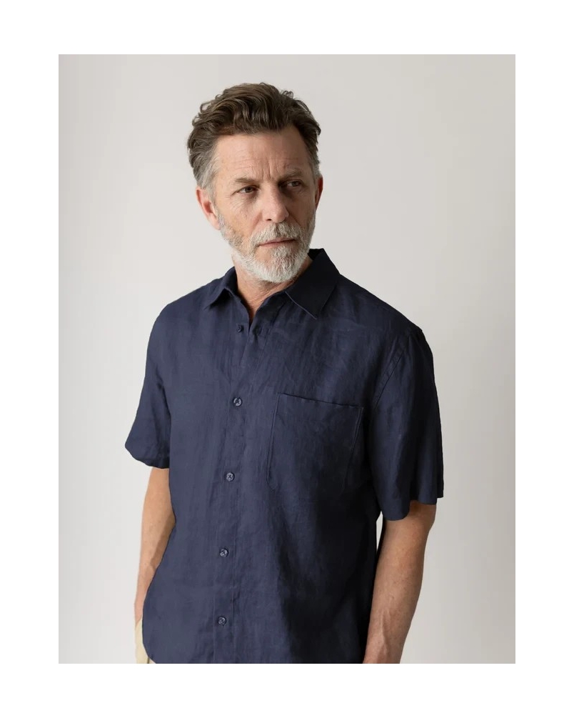 Mos Mosh Gallery Theo linen SS shirt watercress