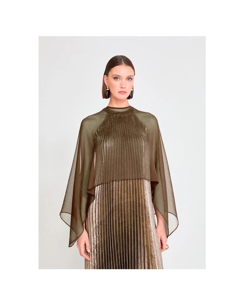 Lola Casademunt Georgette pointed cape gold