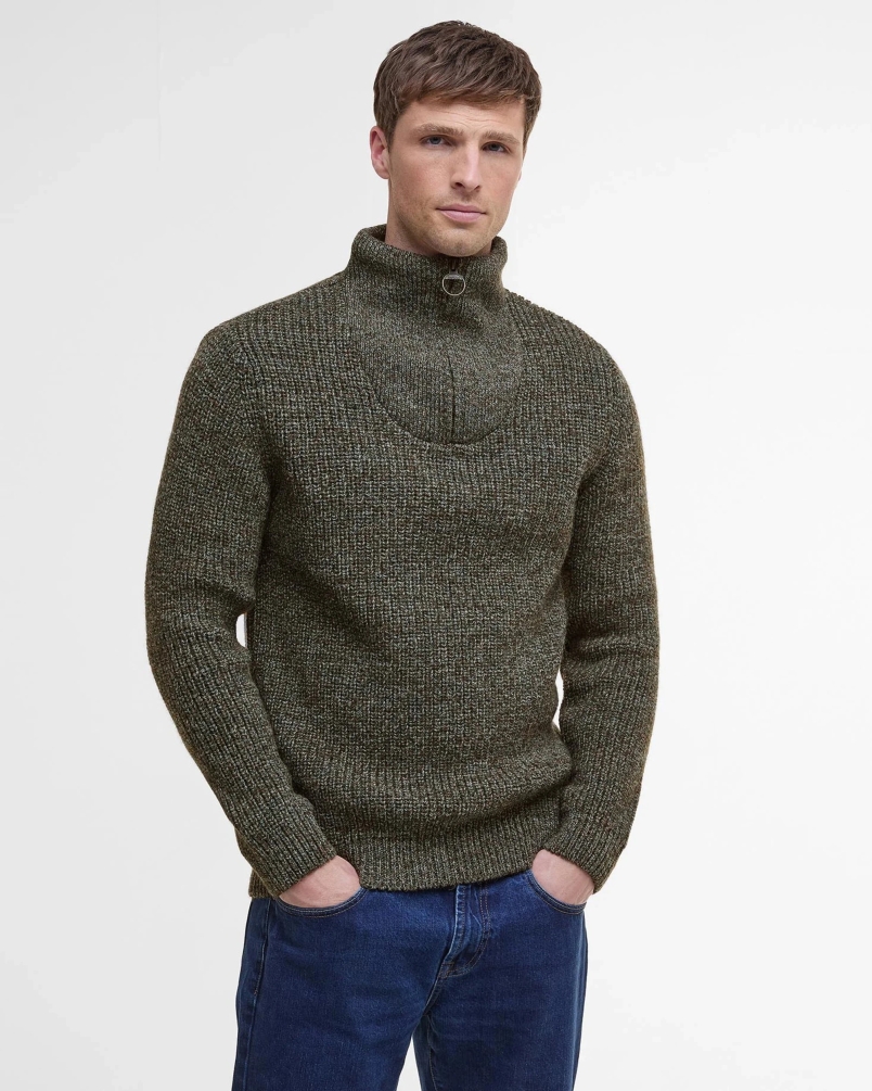 Barbour Covent crew neck bluestone derby tweed