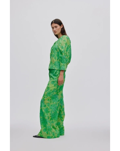 Rabens Saloner Cass jacquard wide leg viper green