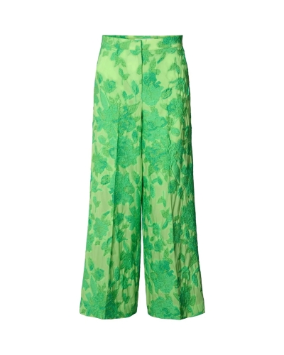 Rabens Saloner Cass jacquard wide leg viper green