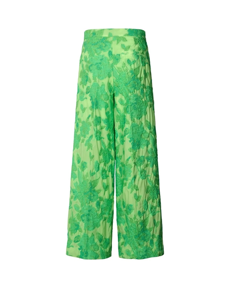 Rabens Saloner Cass jacquard wide leg viper green