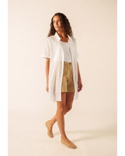 Saint James Robe plage dress blanc