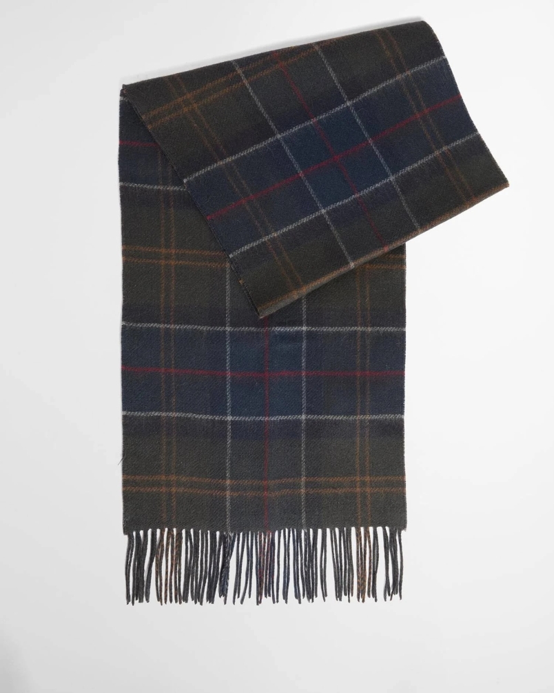 Barbour Taryn reversible scarf tn43 shadow classic tartan