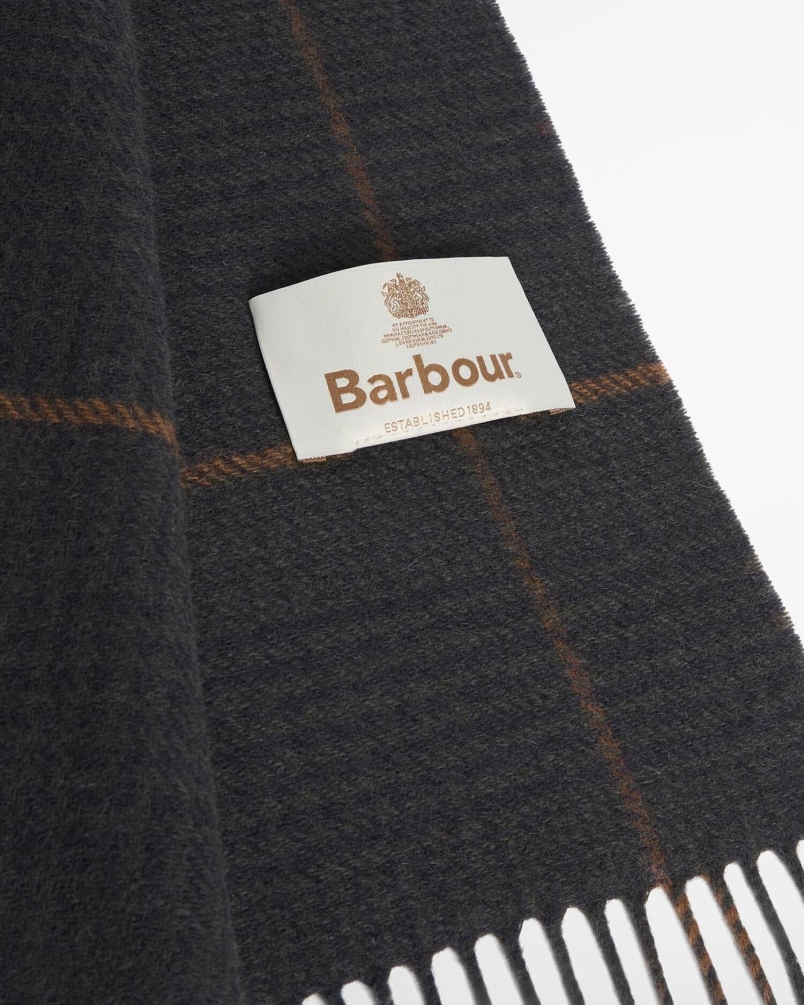 Barbour Taryn reversible scarf tn43 shadow classic tartan