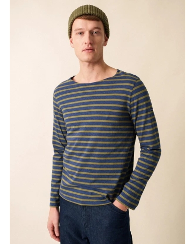 Saint James Minquiers stripe denim denim f/fougere