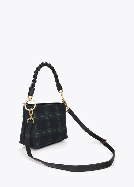 Lola Casademunt Plaid fabric checked woven bag verde/azul