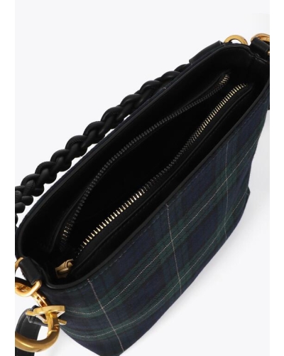 Lola Casademunt Plaid fabric checked woven bag verde/azul