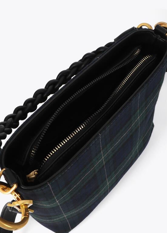 Lola Casademunt Plaid fabric checked woven bag verde/azul