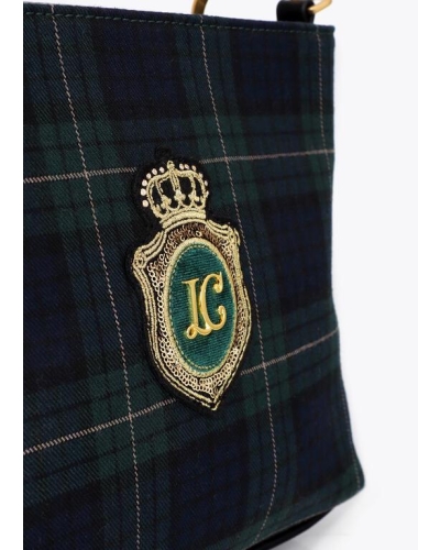 Lola Casademunt Plaid fabric checked woven bag verde/azul