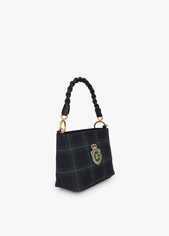 Lola Casademunt Plaid fabric checked woven bag verde/azul