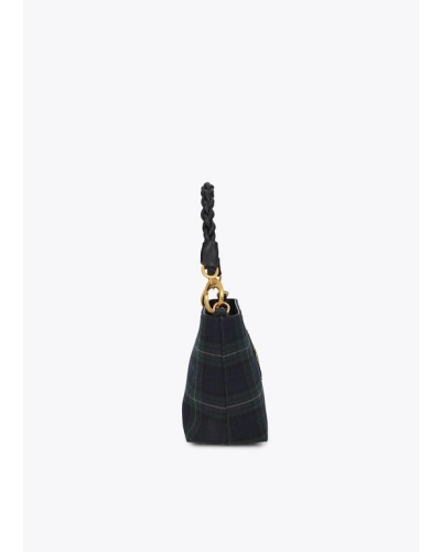 Lola Casademunt Plaid fabric checked woven bag verde/azul