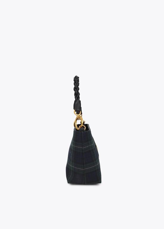 Lola Casademunt Plaid fabric checked woven bag verde/azul