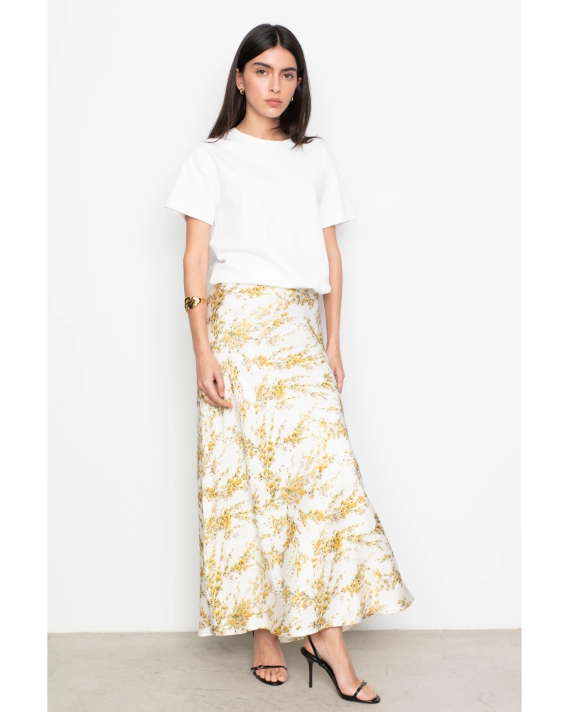 Camilla Pihl Lune skirt yellow mimosa print