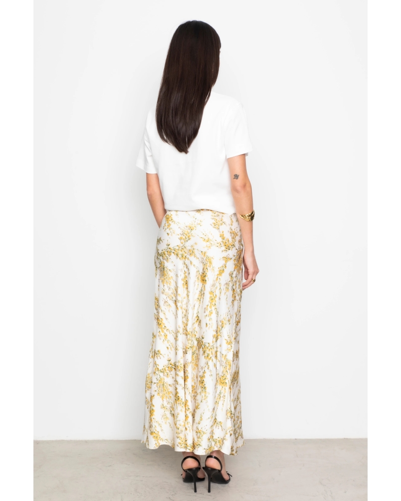 Camilla Pihl Lune skirt yellow mimosa print