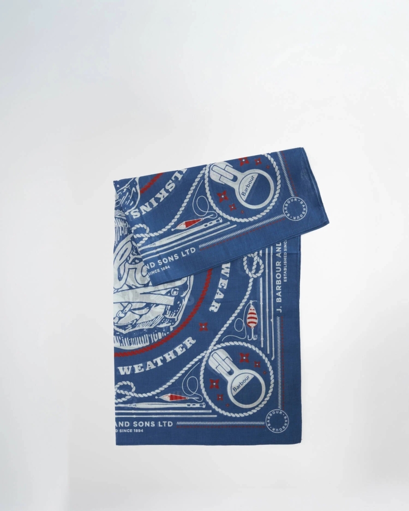 Barbour Heritage bandana sailboat blue