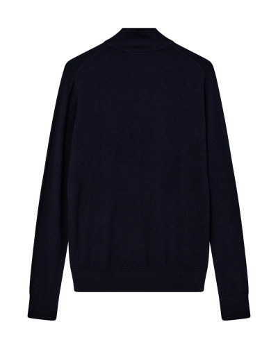 Mos Mosh Gallery Adam soft zip turtle neck knit navy
