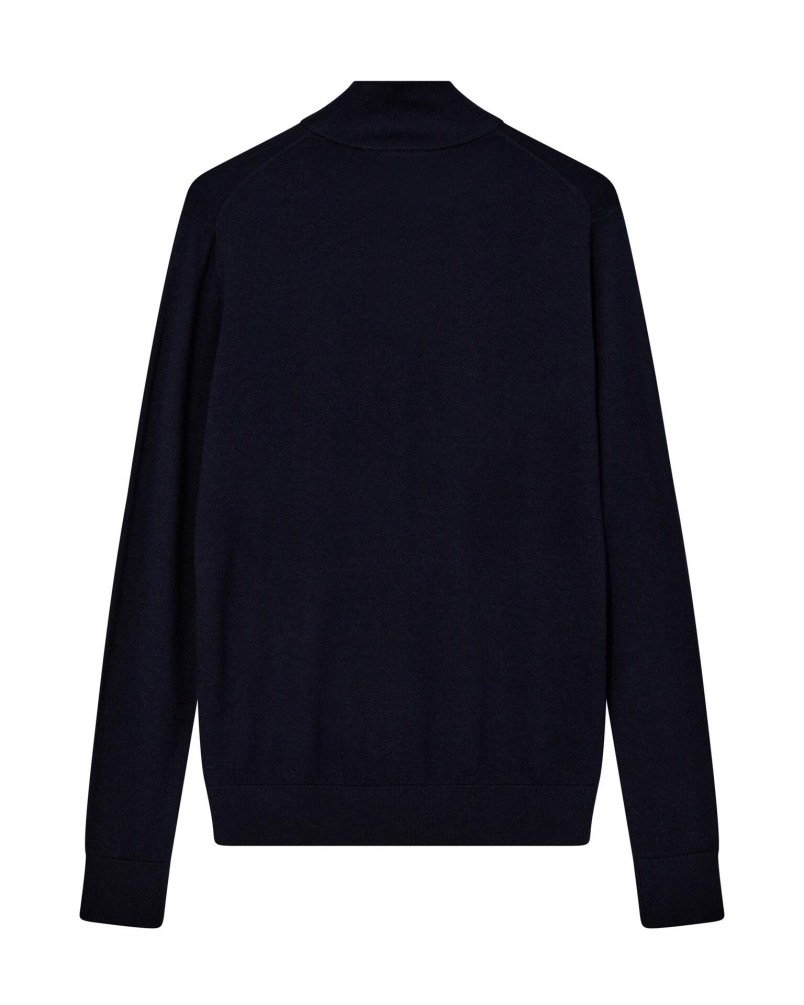 Mos Mosh Gallery Adam soft zip turtle neck knit navy