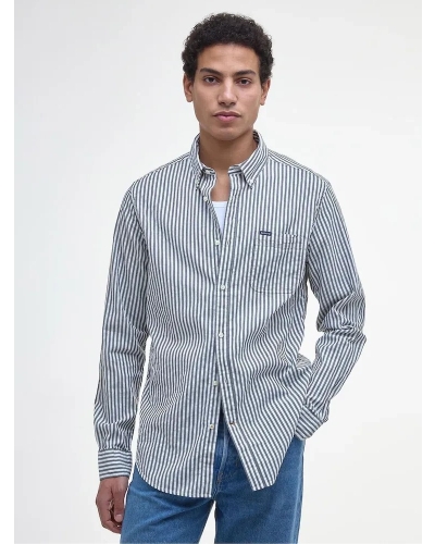 Barbour Cresswell seersucker tailored shirt navy