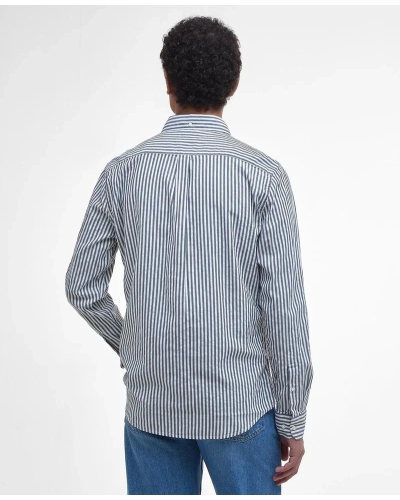 Barbour Cresswell seersucker tailored shirt navy