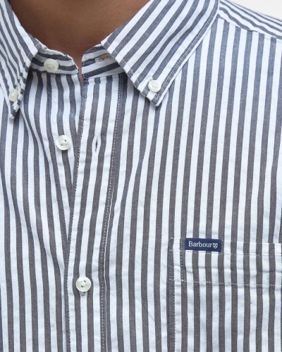 Barbour Cresswell seersucker tailored shirt navy