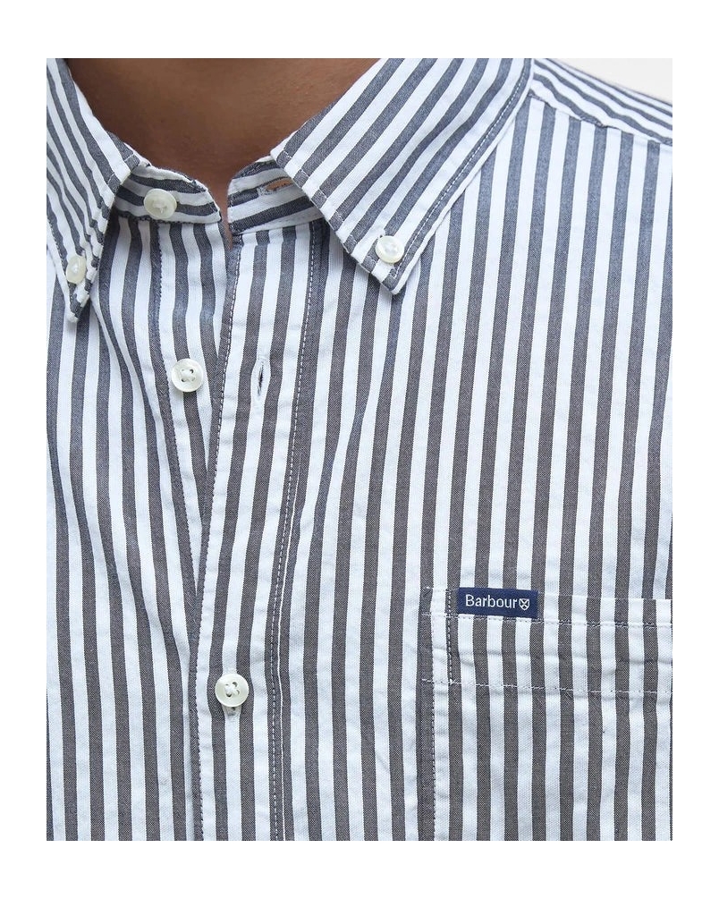 Barbour Cresswell seersucker tailored shirt navy