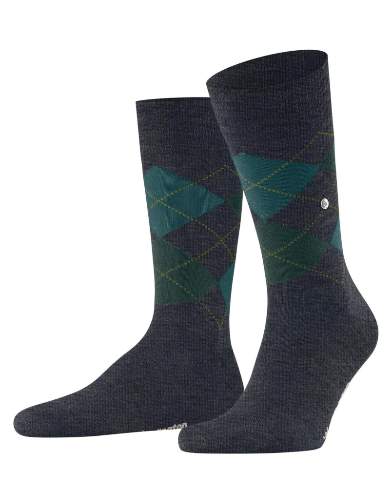Burlington Edinburgh melange heren sokken cobalt