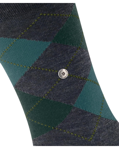Burlington Edinburgh melange heren sokken cobalt