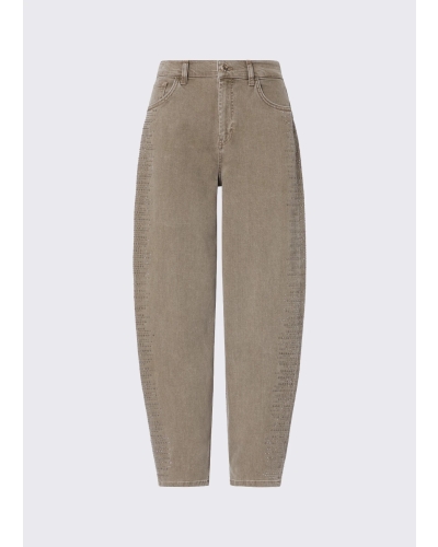 Liu Jo Balloon pants with micro rhinestones beige