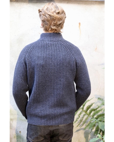 Fisherman out of Ireland Full zip sweater dark indigo/black