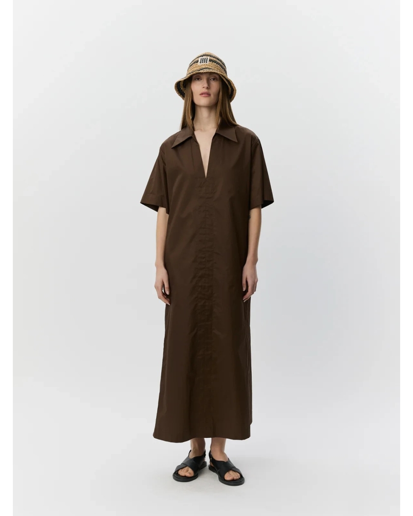 Sofie Schnoor Asana oversized shirt dress intense brown