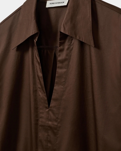 Sofie Schnoor Asana oversized shirt dress intense brown
