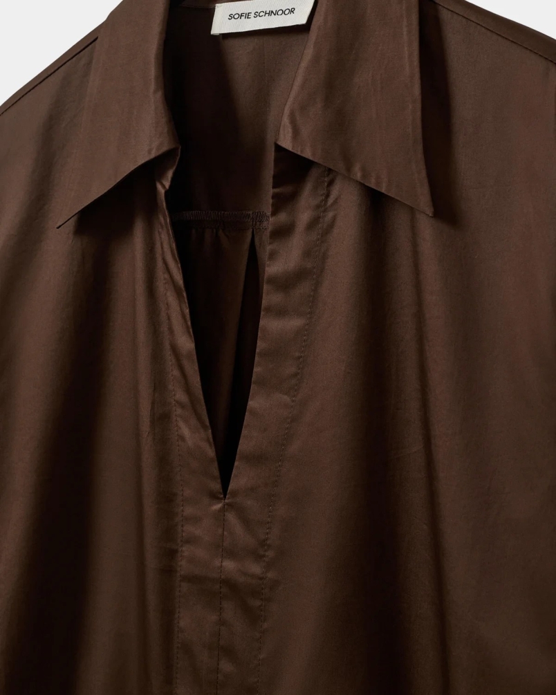 Sofie Schnoor Asana oversized shirt dress intense brown