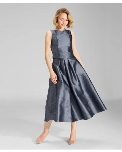 Swing Floral jacquard skirt ice blue ice blue