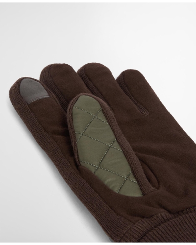 Barbour Magnus quilted gloves forest/brown