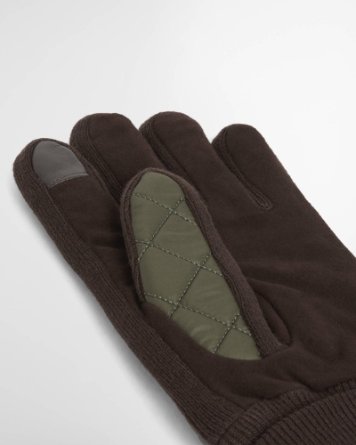 Barbour Magnus quilted gloves forest/brown