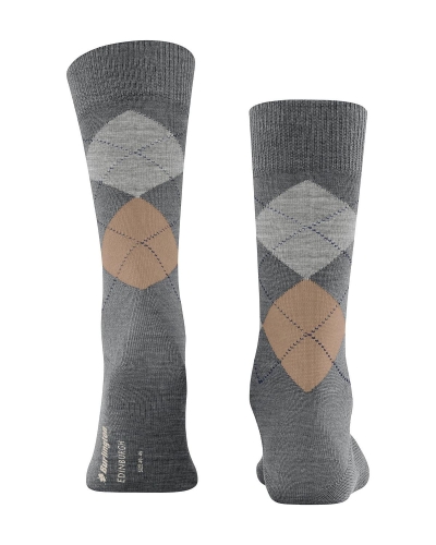 Burlington Edinburgh heren sokken dark grey